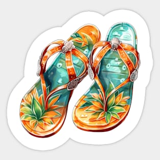 Watercolor Flip Flops #2 Sticker